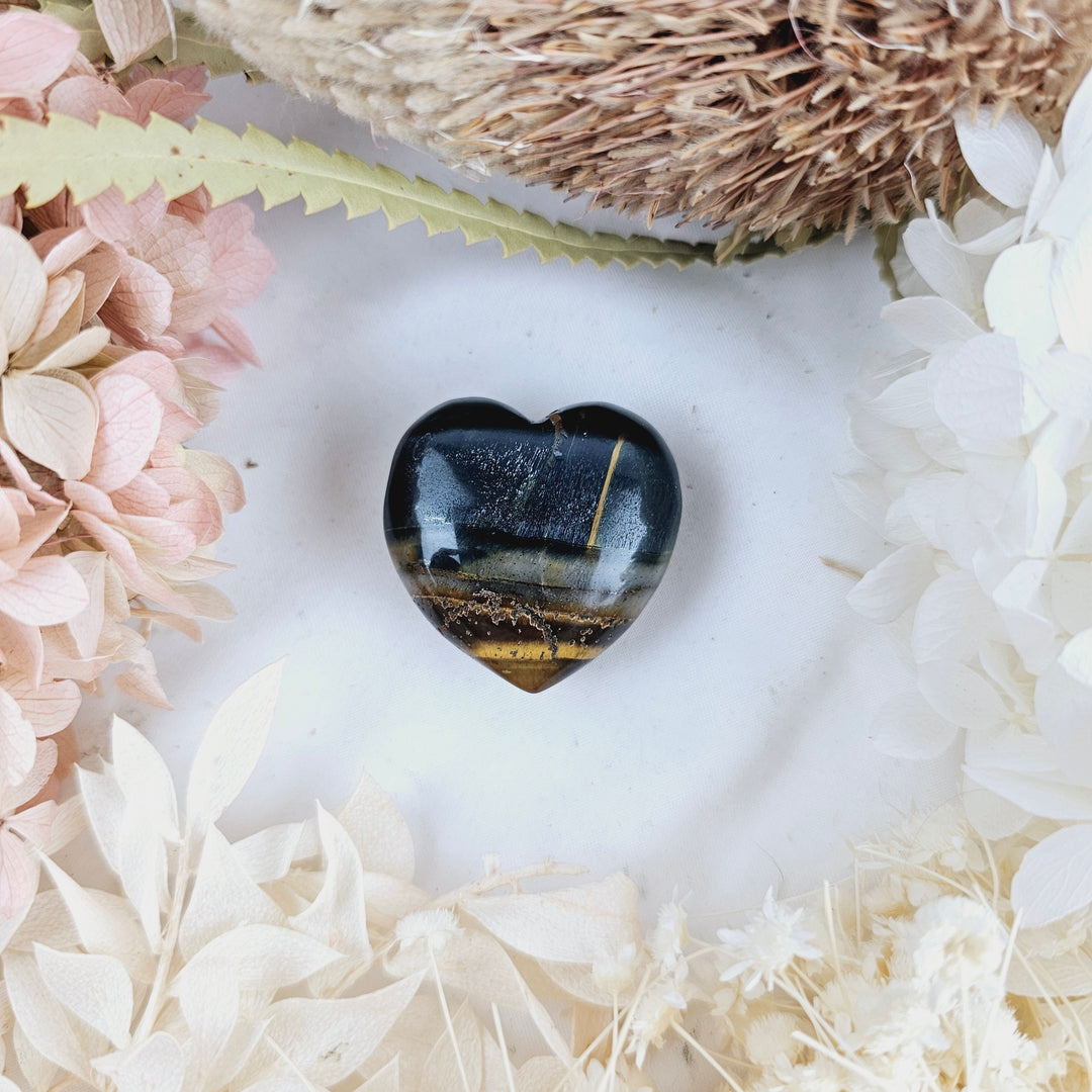 Blue Tigers Eye Heart Pendant