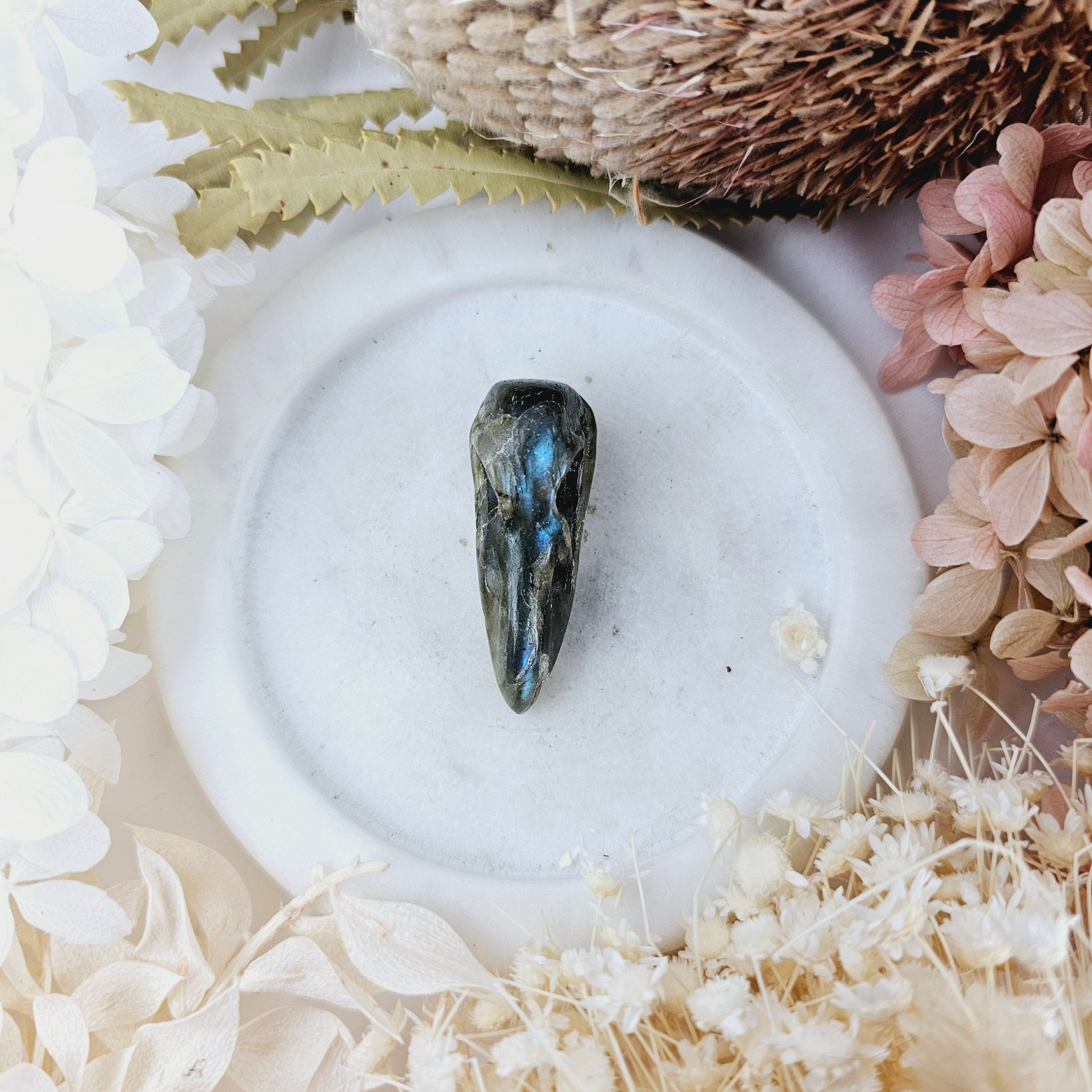 Labradorite Raven Skull Pendant Pure Lightness