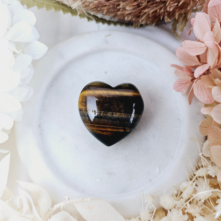 Blue Tigers Eye Heart Pendant