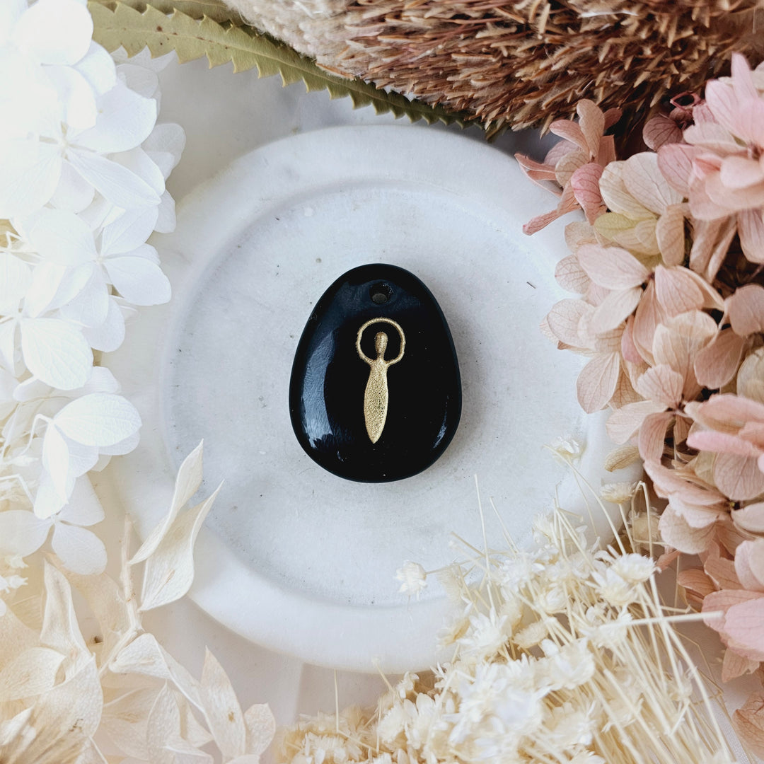 Black Obsidian Goddess Pendant