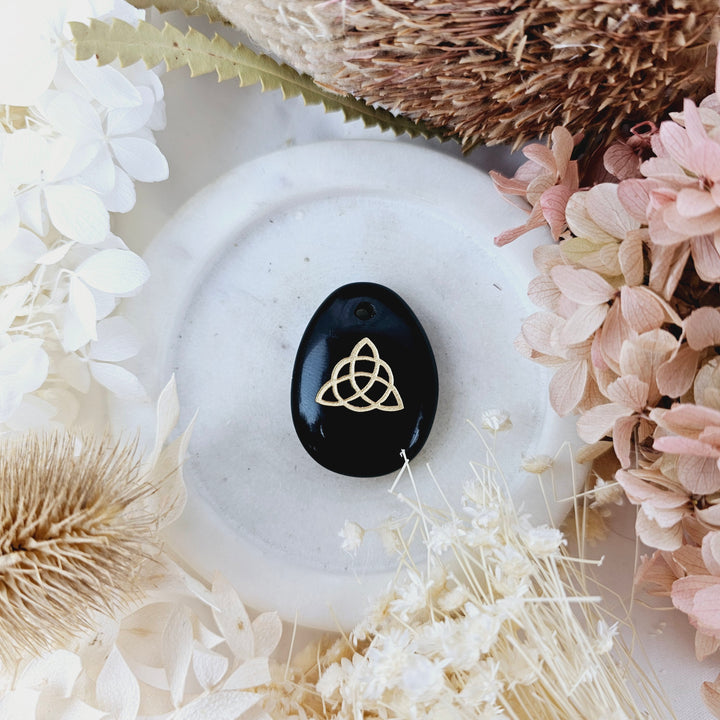 Black Obsidian Triquetra Pendant