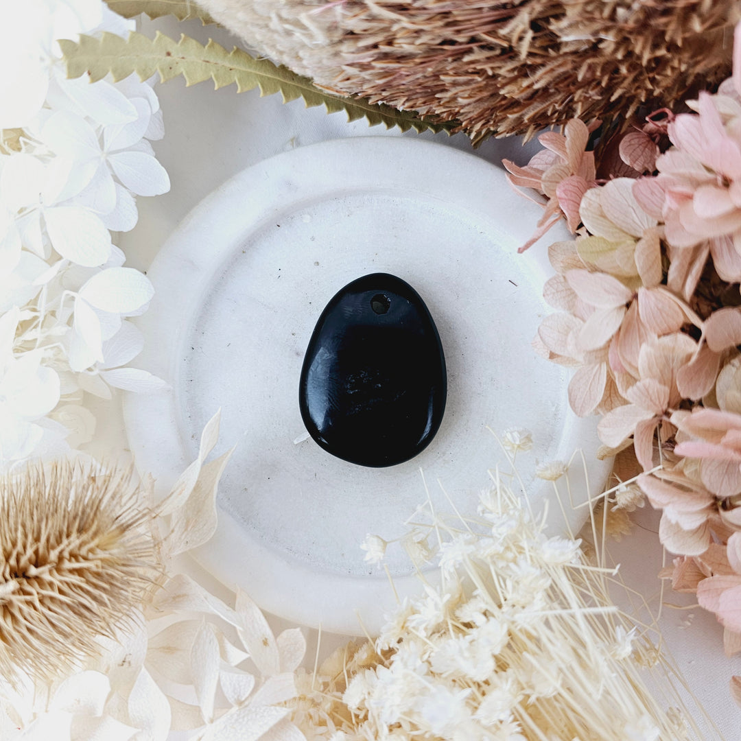 Black Obsidian Triple Goddess Pendant