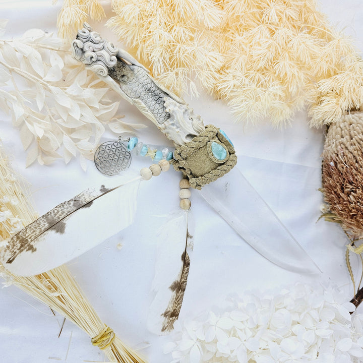 Mermaid Athame with Larimar