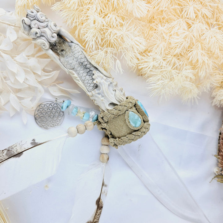Mermaid Athame with Larimar