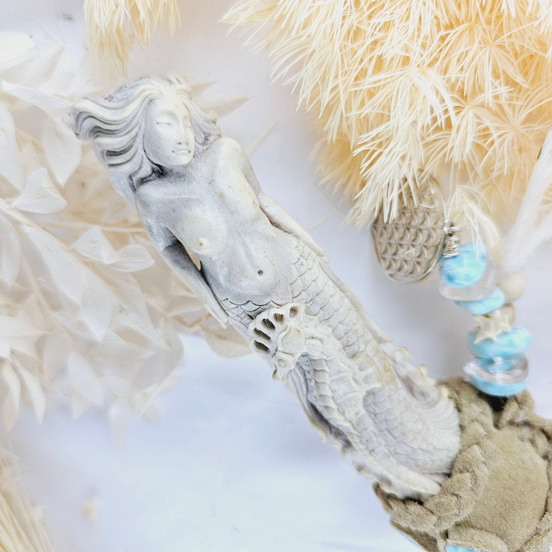 Mermaid Athame with Larimar