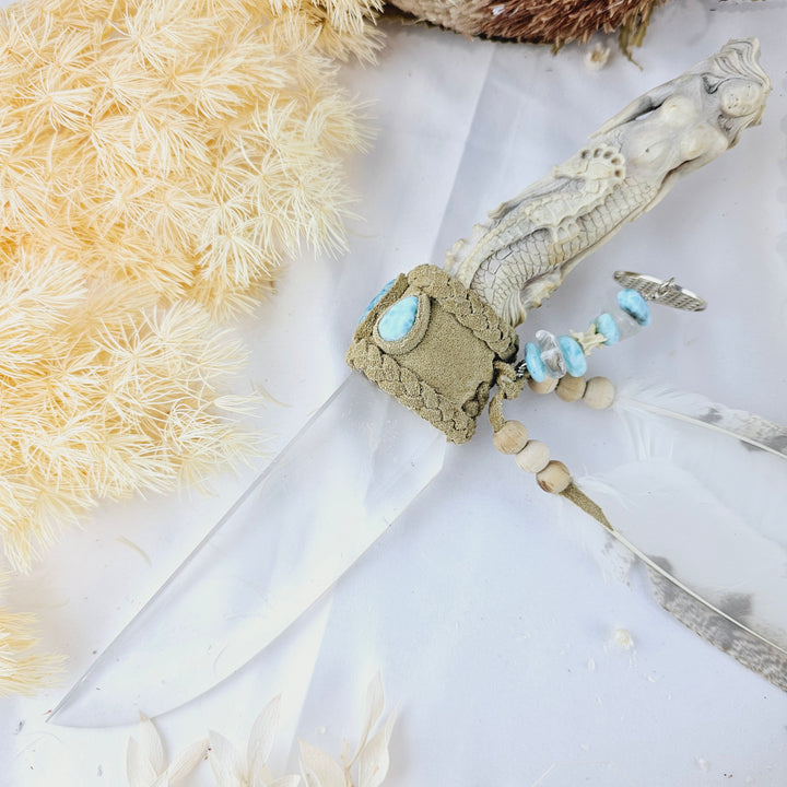 Mermaid Athame with Larimar