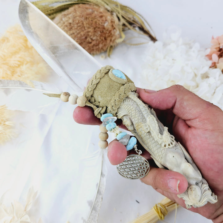 Mermaid Athame with Larimar