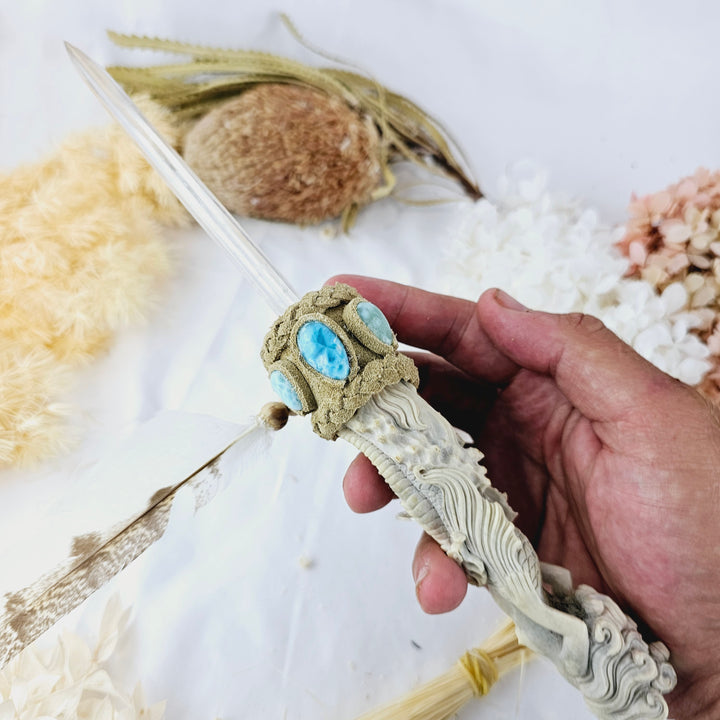 Mermaid Athame with Larimar