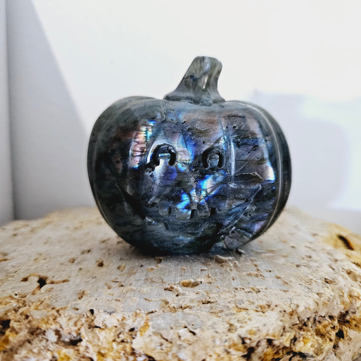 Labradorite Pumpkin Skull