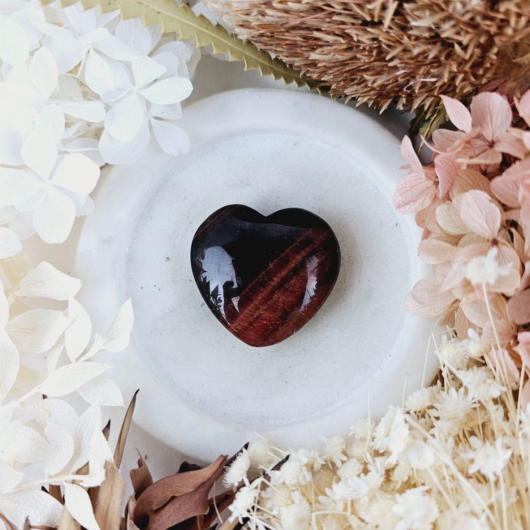 Red Tigers Eye Heart