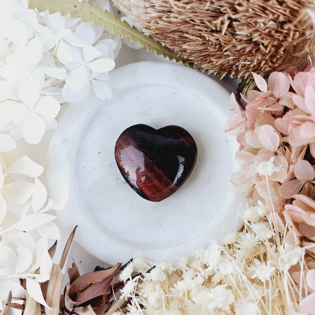 Red Tigers Eye Heart