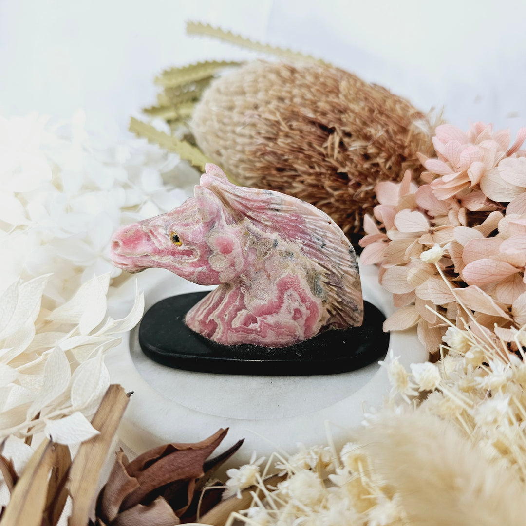 Rhodochrosite Horse Head