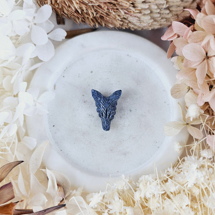 Blue Coral Mini Wolf Pendant