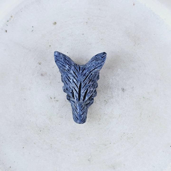 Blue Coral Mini Wolf Pendant