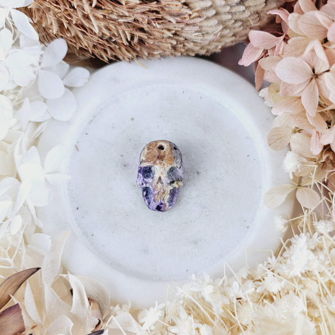 Charoite Skull Pendant