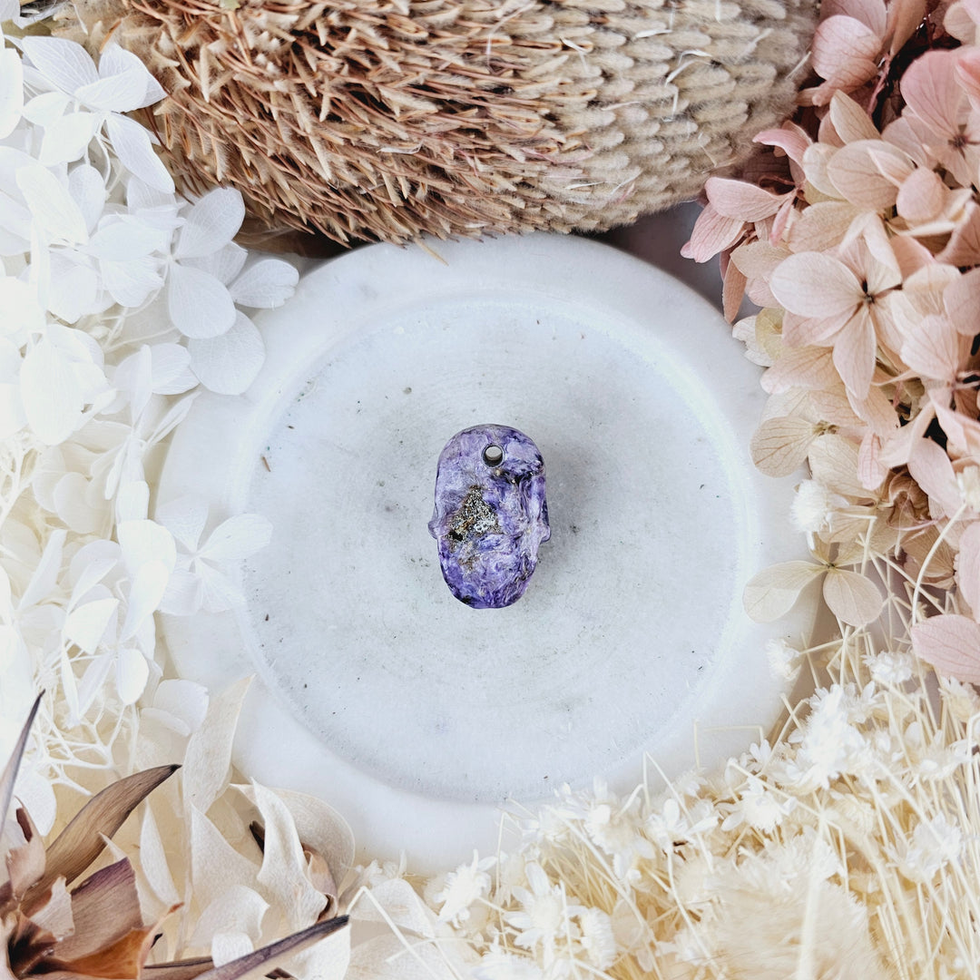 Charoite Skull Pendant