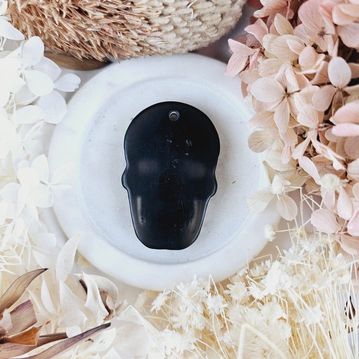 Black Obsidian Skull Pendant