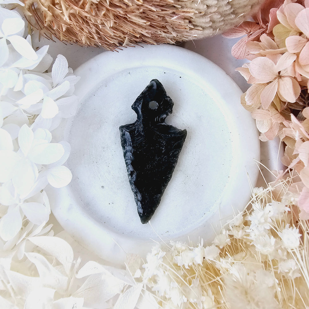 Black Obsidian Arrowhead Pendant