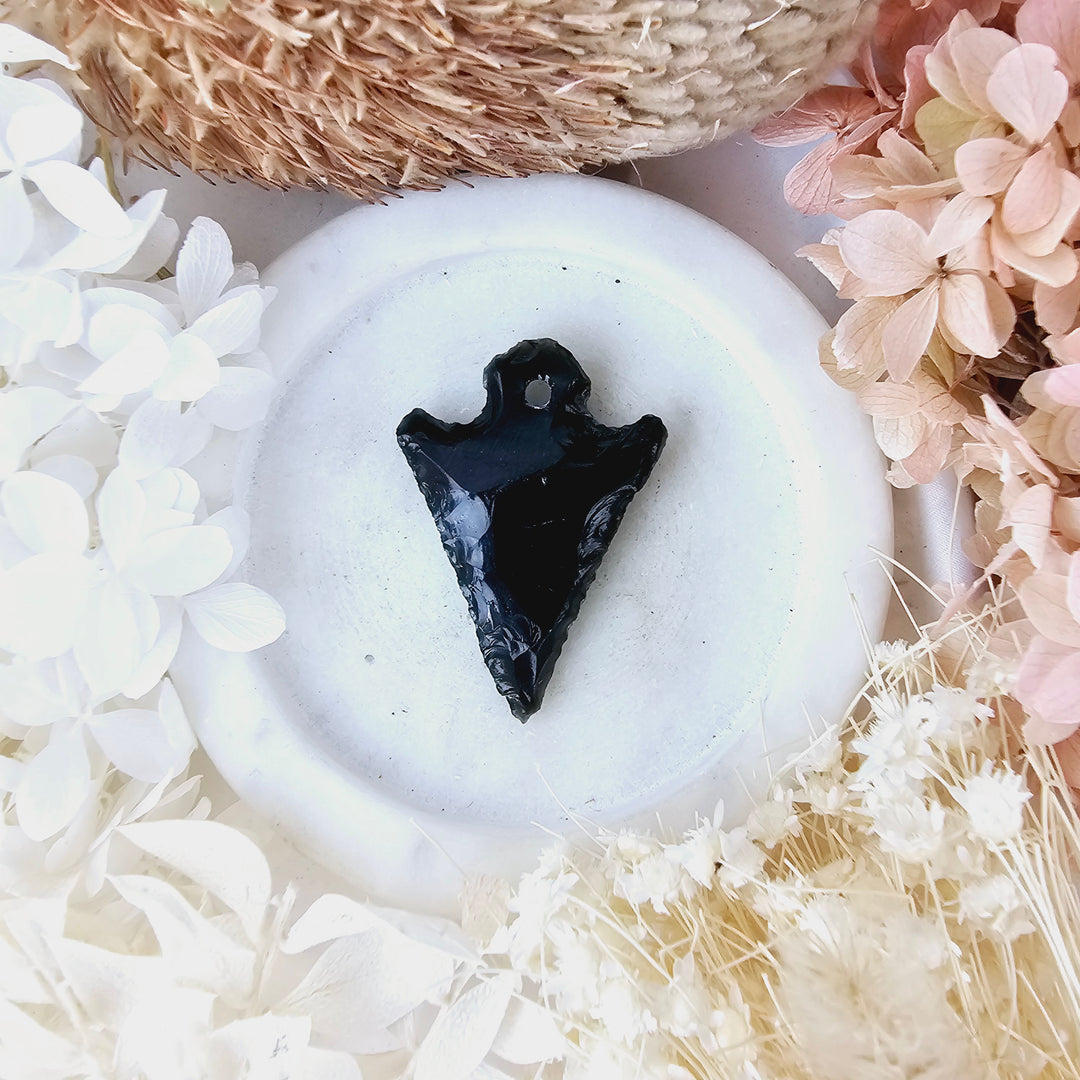 Black Obsidian Arrowhead Pendant