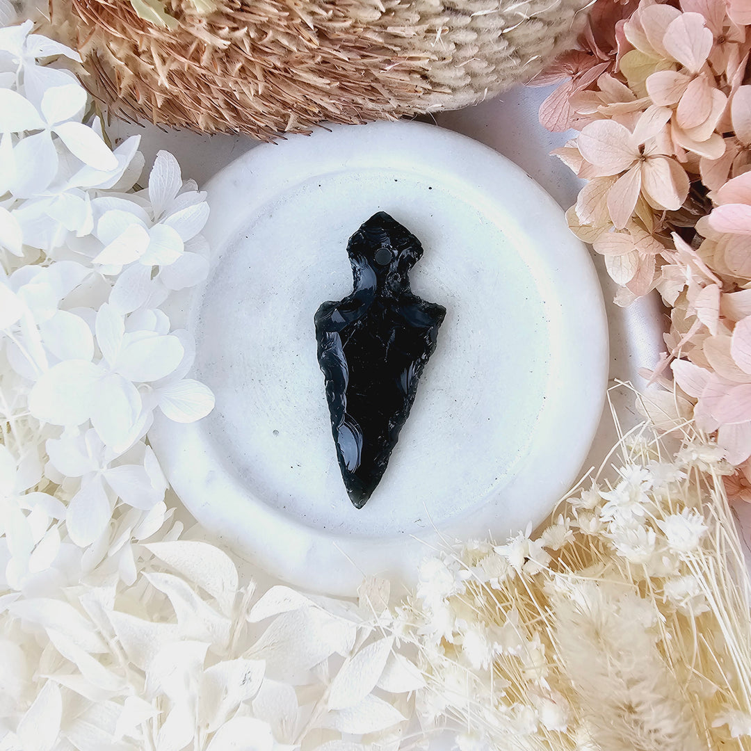 Black Obsidian Arrowhead Pendant