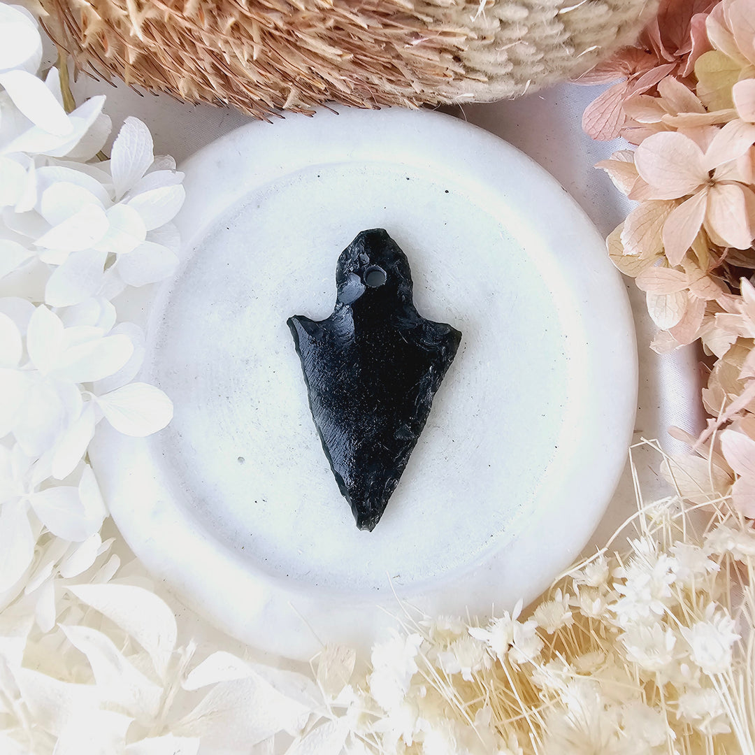 Black Obsidian Arrowhead Pendant