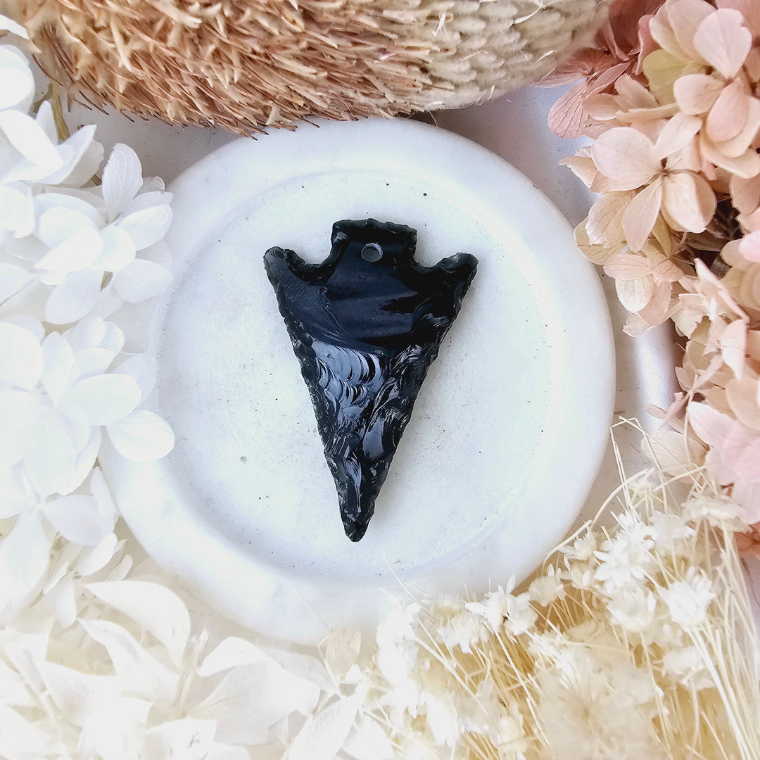 Black Obsidian Arrowhead Pendant