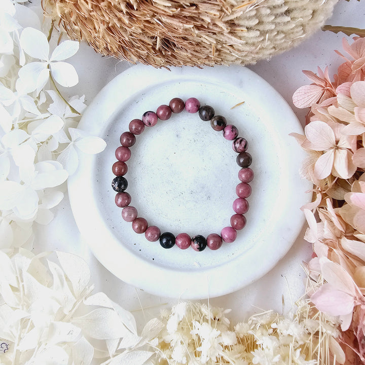 Rhodonite bracelet - 6mm #4