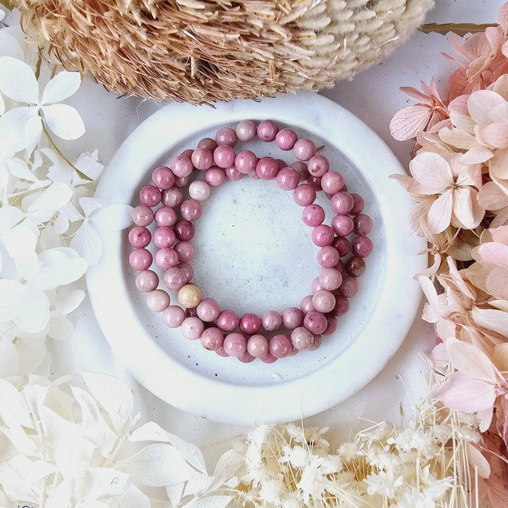 Rhodonite bracelet - 6mm #5