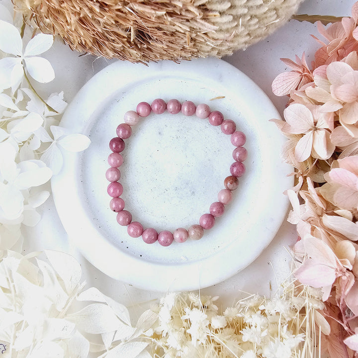 Rhodonite bracelet - 6mm #5