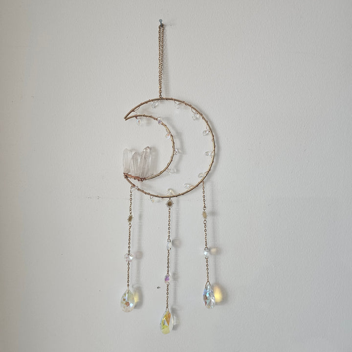 Clear Quartz Moon Sun Catcher