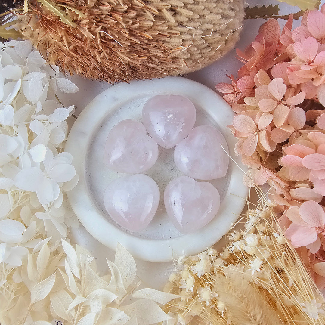 Rose Quartz Puffy Heart