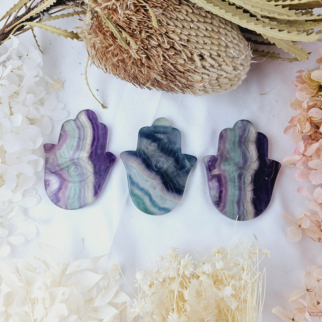 Rainbow Fluorite Hamsa