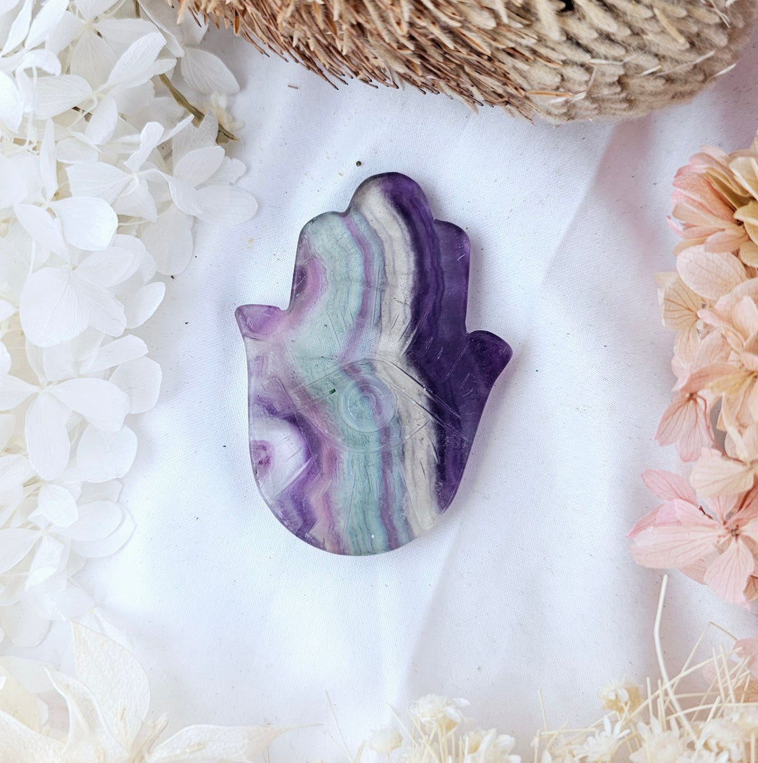 Rainbow Fluorite Hamsa