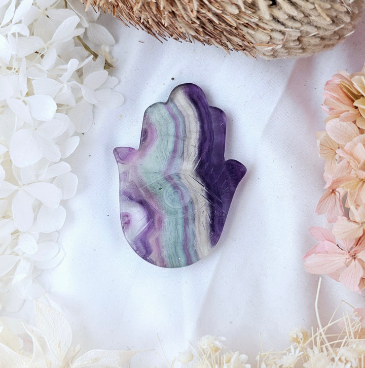 Rainbow Fluorite Hamsa