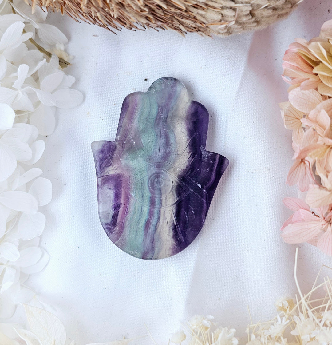 Rainbow Fluorite Hamsa