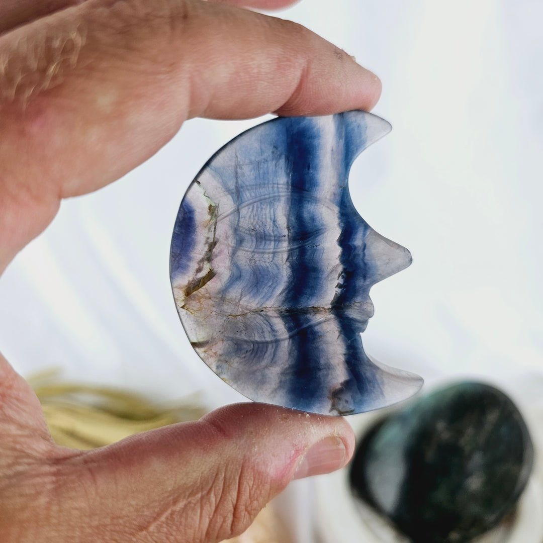 Rainbow Fluorite Moon