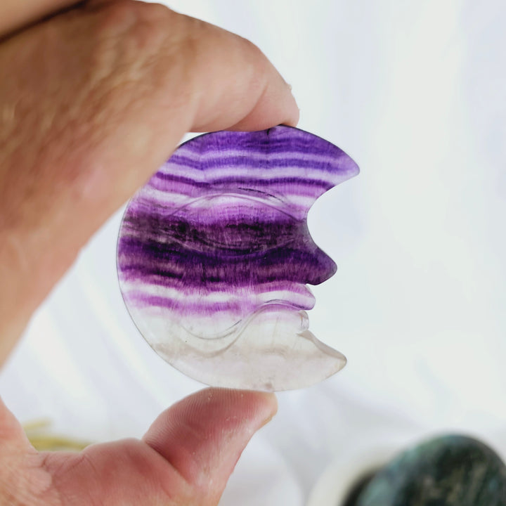 Rainbow Fluorite Moon