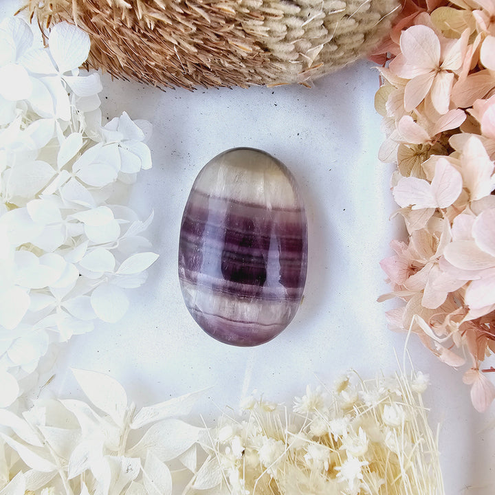Purple Fluorite Palm Stone