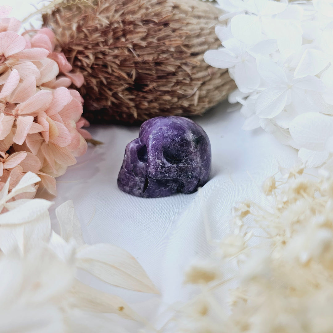 Lepidolite Skull