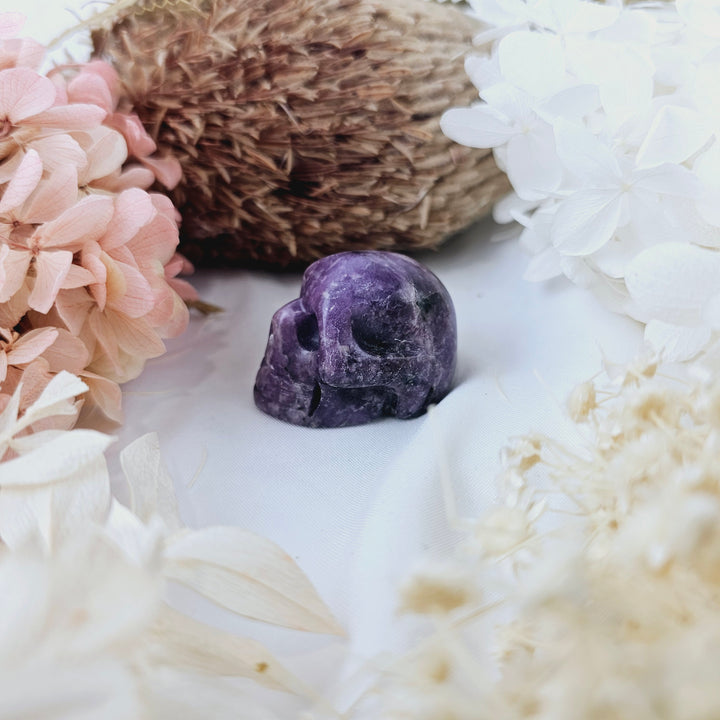 Lepidolite Skull