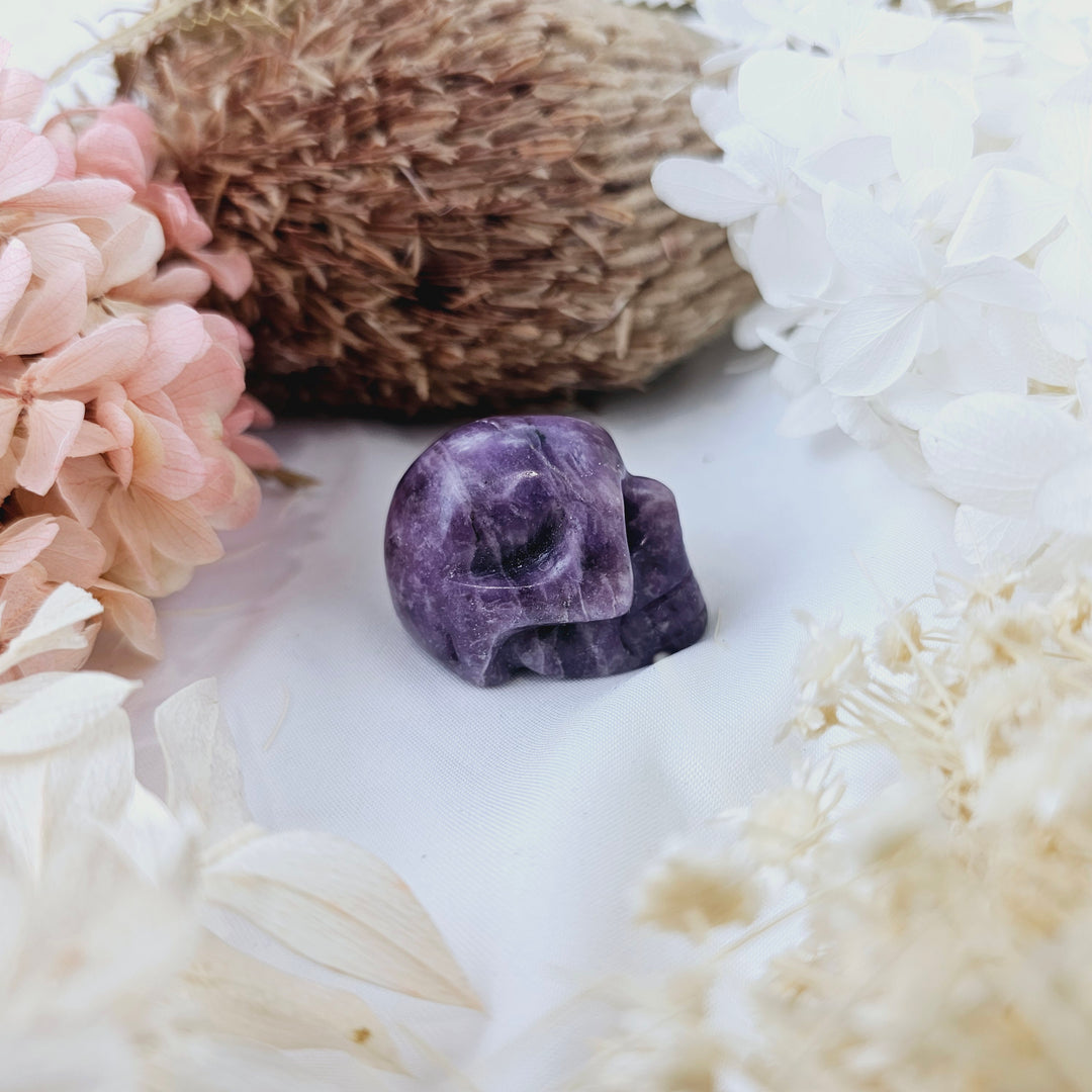 Lepidolite Skull