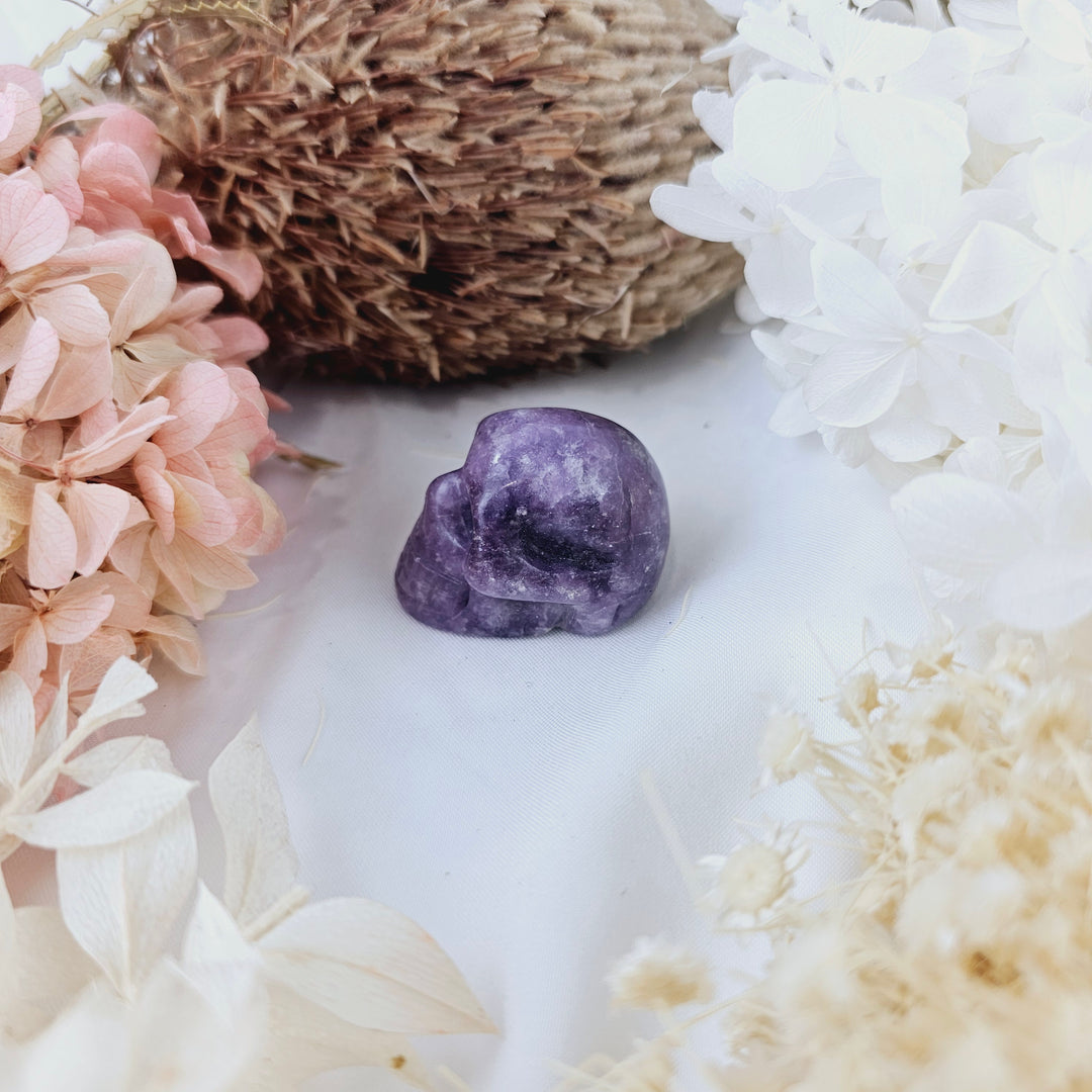 Lepidolite Skull