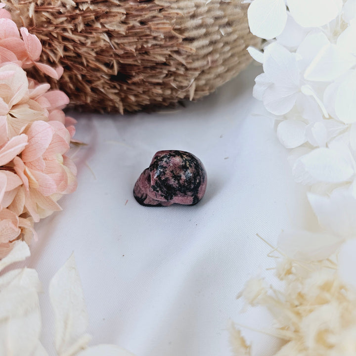 Rhodonite Skull