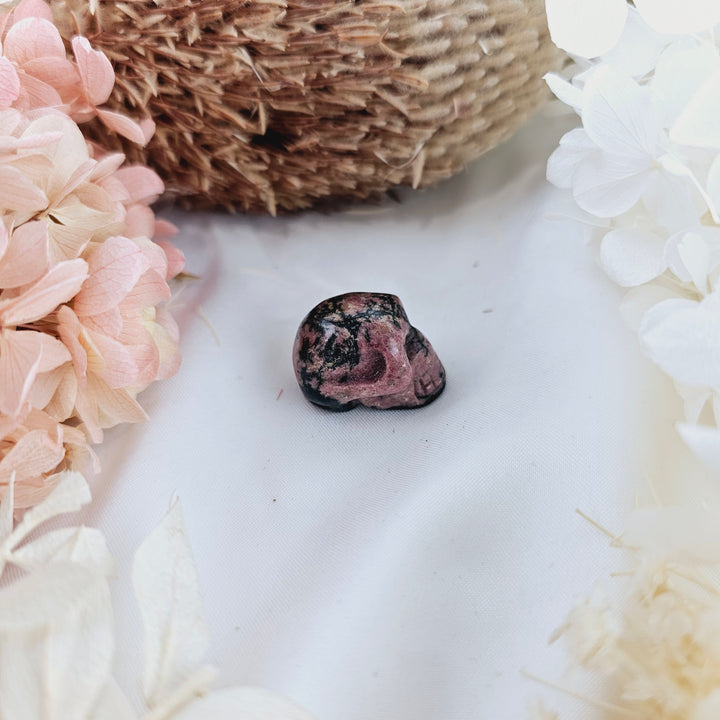 Rhodonite Skull