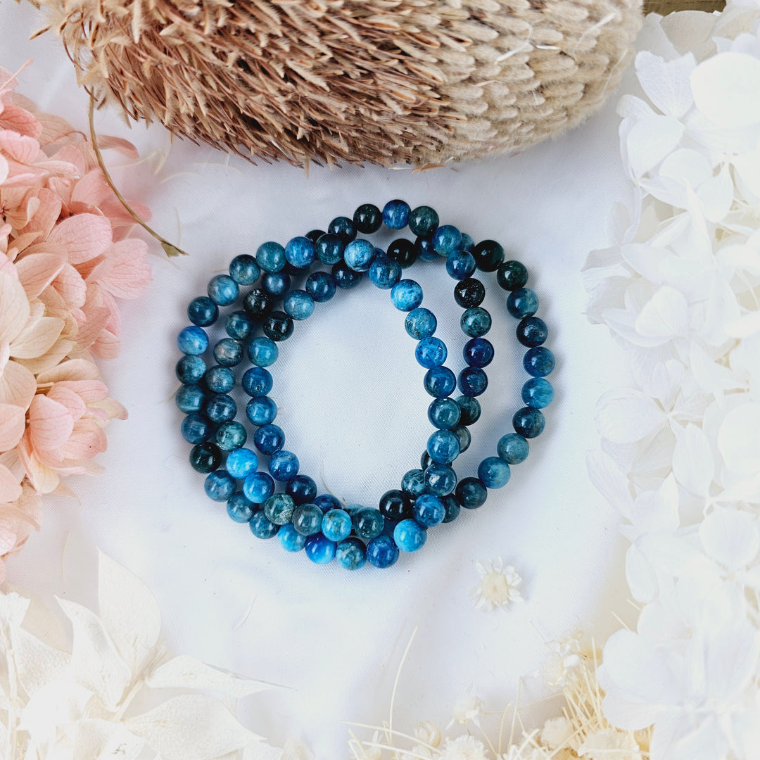 Blue Apatite Bracelet - 6mm #2