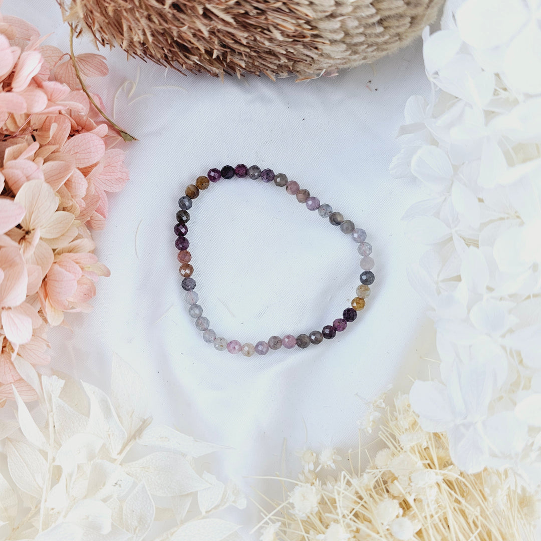 Pink & Green Tourmaline Faceted Bracelet - 4mm