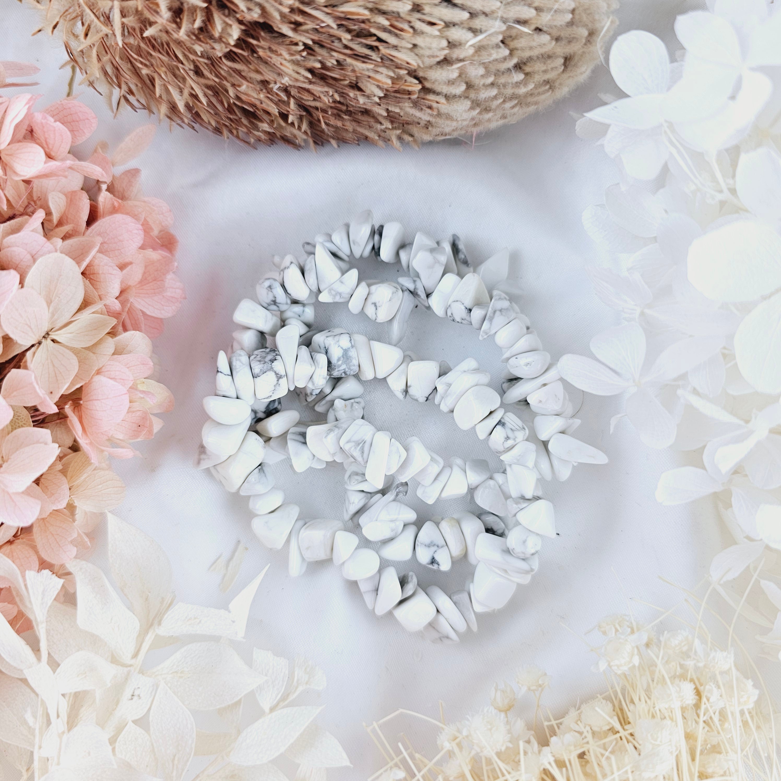 Howlite Chip Bracelet - Chip #2 – Pure Lightness