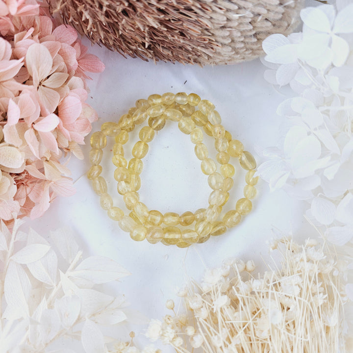 Yellow Fluorite Bracelet- Tumbled