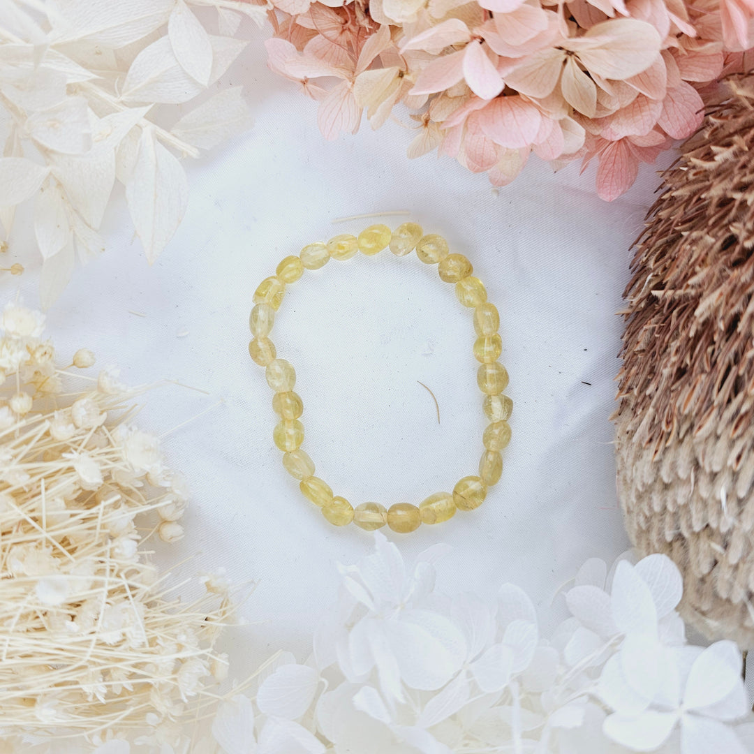 Yellow Fluorite Bracelet- Tumbled