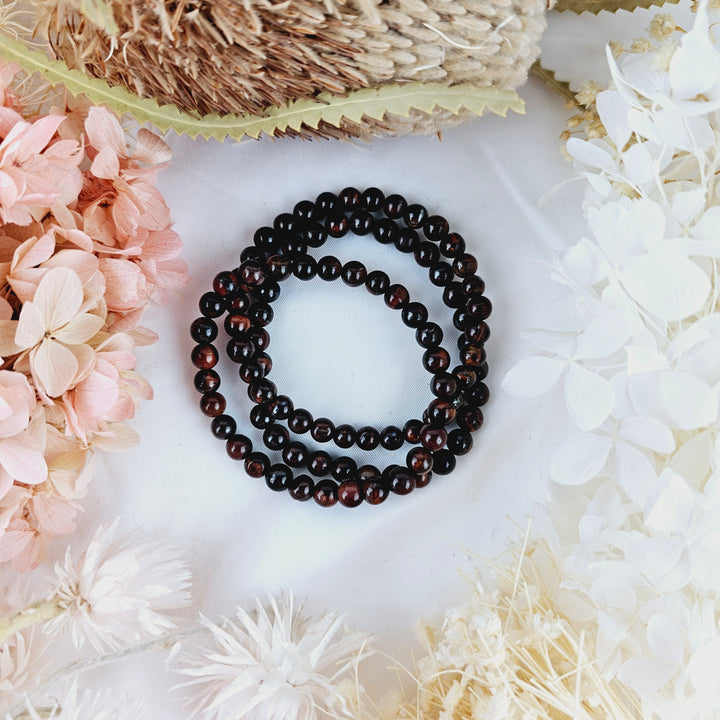 Red Tigers Eye Bracelet - 6mm #2